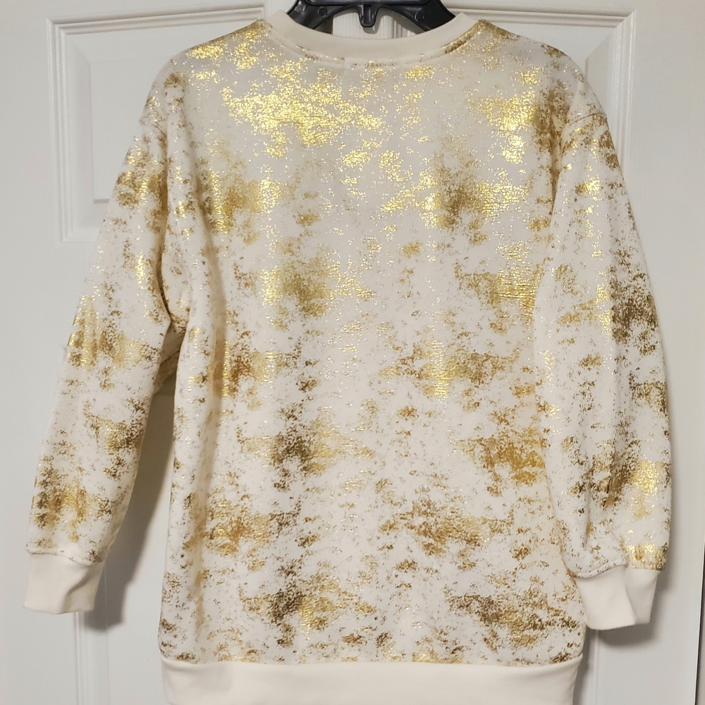 Girls Sweater Soft Gold Foil Print Medium
